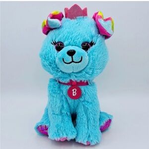 Barbie Blue Stuffed Animal with Pink and Yellow Details
